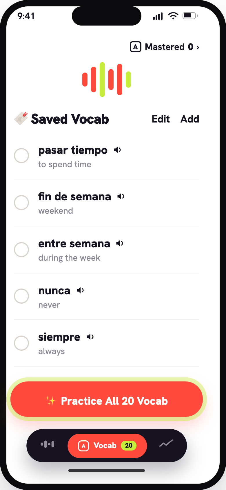 Vocabulary training